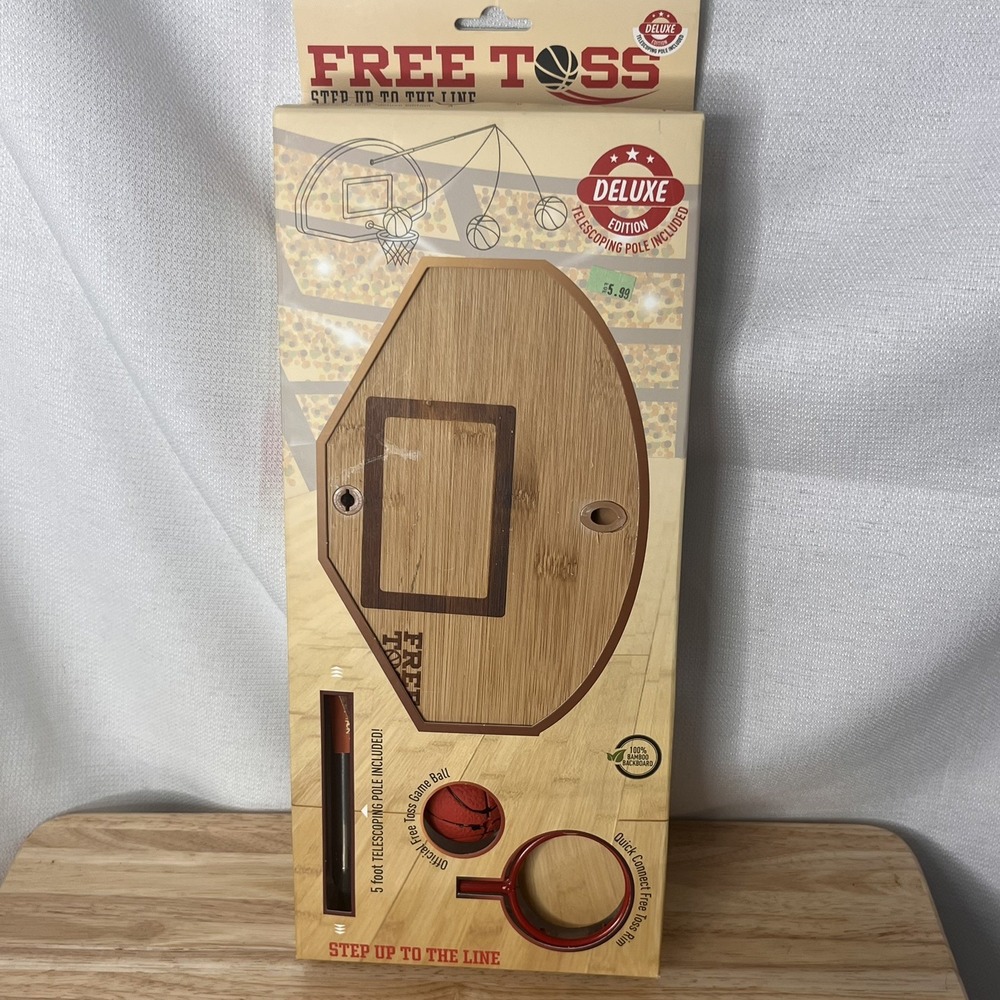 Basketball Game-Free Toss Deluxe Edition  Family Fun Bamboo Backboard Tiki Toss